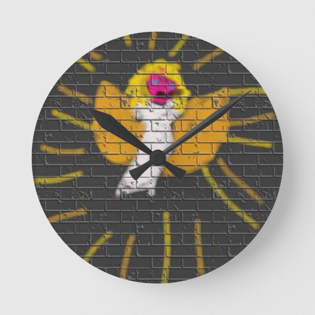 Reloj Redondo Mediano Feliz Navidad Sun Moon Angel, arte de los niños :) (Anverso)