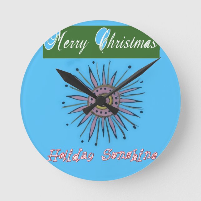 Reloj Redondo Mediano Feliz Navidad Sunshine Holiday.png (Anverso)
