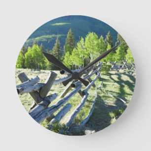 Reloj Redondo Mediano Fenceline de madera