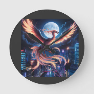 Reloj Redondo Mediano Fênix flamejante Relógio de Parade Redondo
