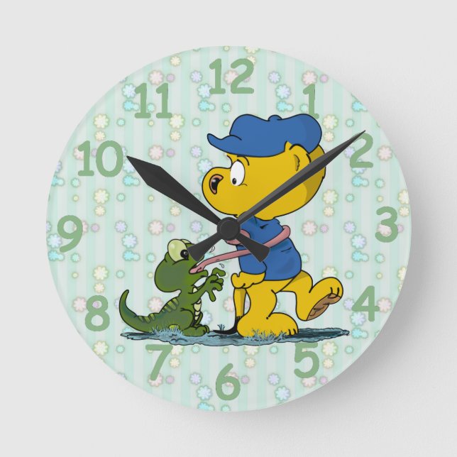 Reloj Redondo Mediano Ferald y el bebé lagarto (Anverso)