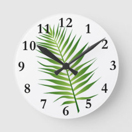 Reloj Redondo Mediano Fern Leaf Frond Botanical Design Clock
