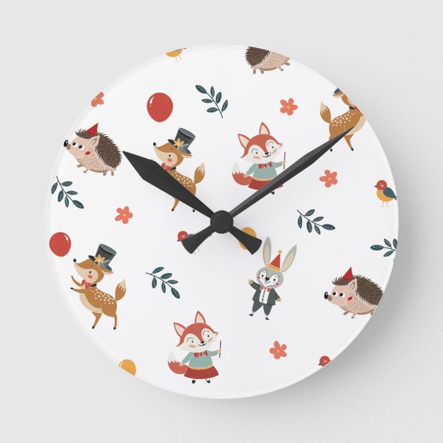 Reloj Redondo Mediano Festive animals (Anverso)