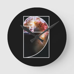 Reloj Redondo Mediano Fibonacci Spiral Galaxy