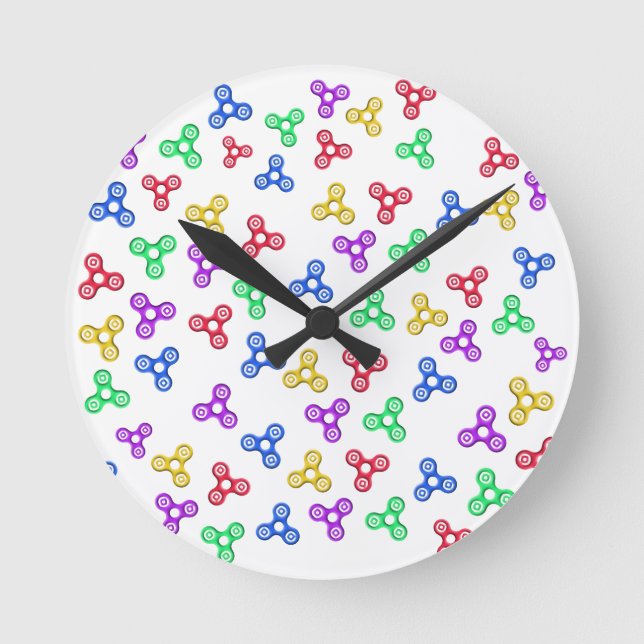 Reloj Redondo Mediano Fidget Spinners (Anverso)