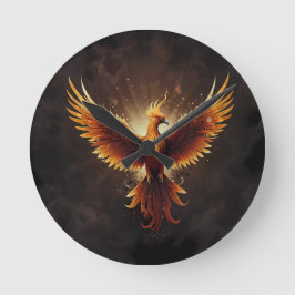 Reloj Redondo Mediano Fiery Phoenix Cushion