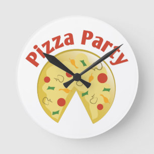 Reloj Redondo Mediano Fiesta de la pizza