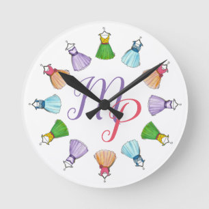 Reloj Redondo Mediano Fiesta de prom de época de los años 50 vestidos de