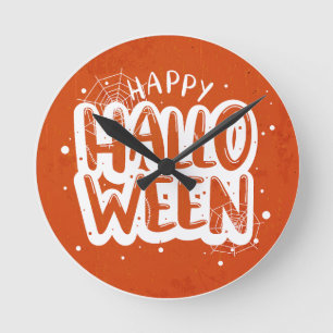 Reloj Redondo Mediano Fiesta Feliz de Halloween - Disfraz de Halloween
