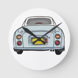 Reloj Redondo Mediano Figaración Blue Figaro Car Workshop Garage Clock