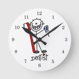 Reloj Redondo Mediano Figura básica dentista del palillo