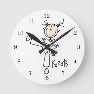Reloj Redondo Mediano Figura camisetas y regalos del palillo del karate