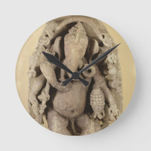 Reloj Redondo Mediano Figura de Ganapati, dinastía de Chandella (piedra