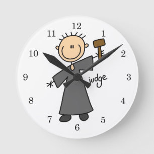 Reloj Redondo Mediano Figura de juez con palitos
