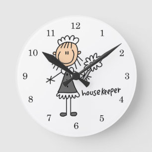 Reloj Redondo Mediano Figura de palo de ama de casa