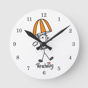 Reloj Redondo Mediano Figura de palo de paracaidismo