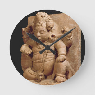 Reloj Redondo Mediano Figura de Siva como Vamana, maharashtra de Mansar