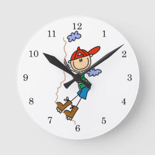 Reloj Redondo Mediano Figura del palo de escalado de roca