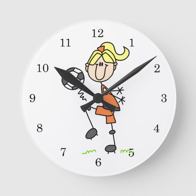 Reloj Redondo Mediano Figura rubia regalos del palillo del chica del (Anverso)