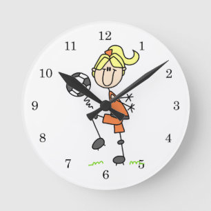 Reloj Redondo Mediano Figura rubia regalos del palillo del chica del