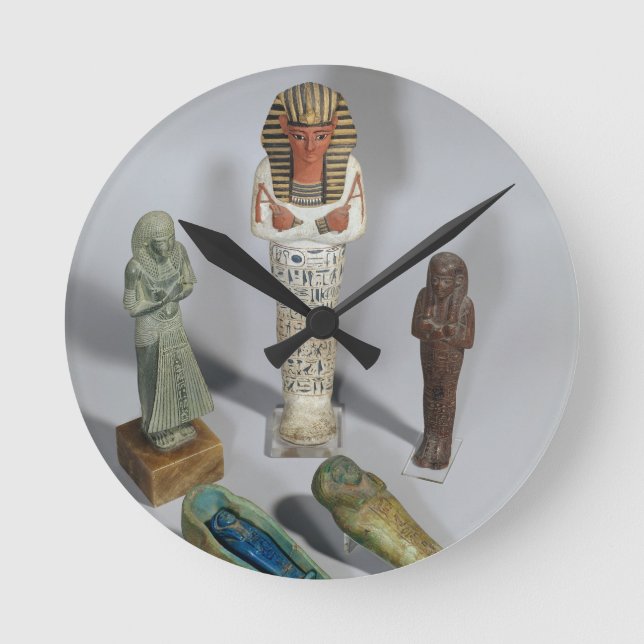 Reloj Redondo Mediano Figuras de Ushabti (Anverso)