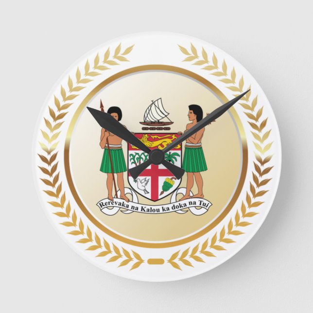 Reloj Redondo Mediano Fiji Coat of Arms (Anverso)