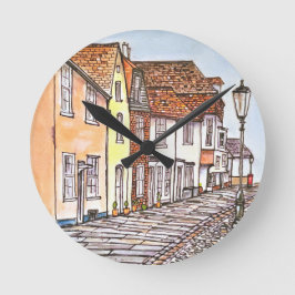 Reloj Redondo Mediano Fila De Casas