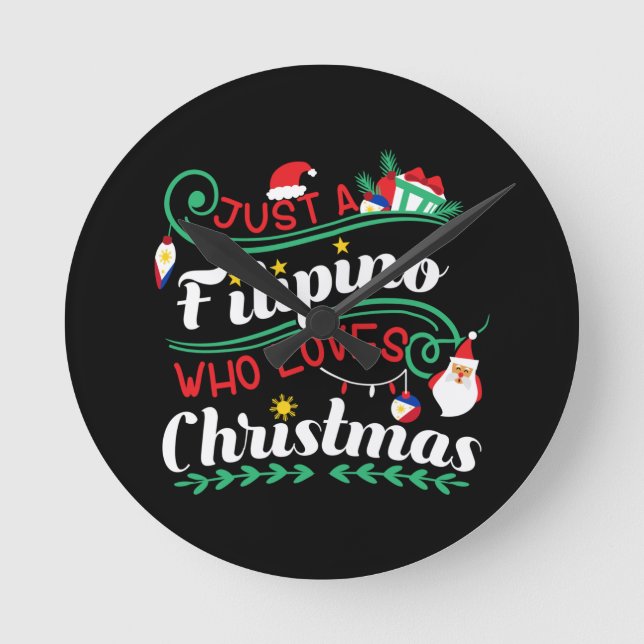 Reloj Redondo Mediano Filipinas - Filipino que ama a los Navidades (Anverso)