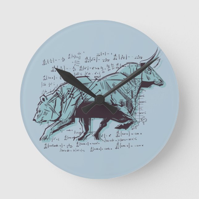 Reloj Redondo Mediano Finanzas de Análisis de Mercados (Anverso)