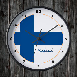 Reloj Redondo Mediano Finlandia moderna, Bandera finlandesa, hogar de mo