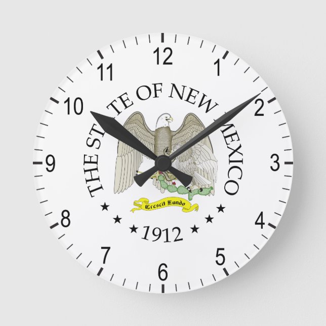 Reloj Redondo Mediano Firma de Nuevo México (Anverso)