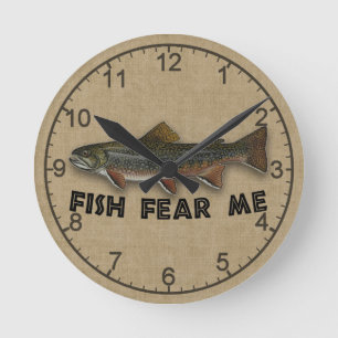 Reloj Redondo Mediano Fish Fish Fish Me Tiene Miedo