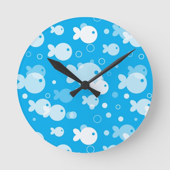 Reloj Redondo Mediano fish pattern (Anverso)