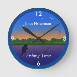 Reloj Redondo Mediano "Fishing Time" Relaxing Fishing Scene