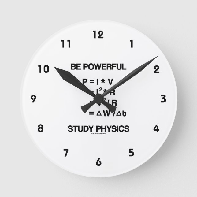 Reloj Redondo Mediano Física del estudio Be Powerful (ecuaciones de ener (Anverso)