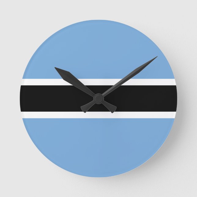Reloj Redondo Mediano Flag of Botswana  Wall Clock (Anverso)