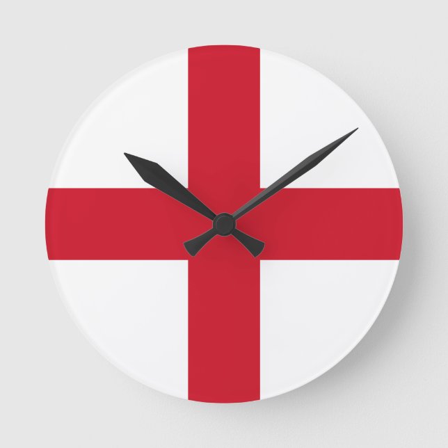 Reloj Redondo Mediano Flag of England Wall Clock (Anverso)