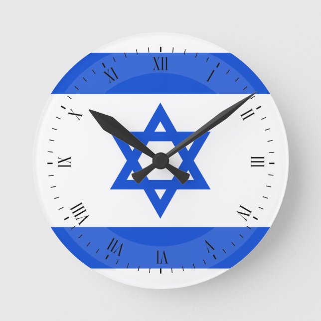 Reloj Redondo Mediano Flag of Israeli (Anverso)