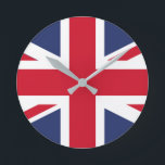 Reloj Redondo Mediano Flag of United Kingdom<br><div class="desc">The national flag of the United Kingdom is the Union Jack, also known as the Union Flag. The flag consists of the red cross of Saint George (patron saint of England), edged in white, superimposed on the Cross of St Patrick (patron saint of Ireland), which are superimposed on the Saltire...</div>