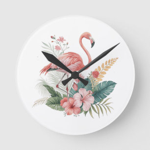 Reloj Redondo Mediano Flamenco Con Flores
