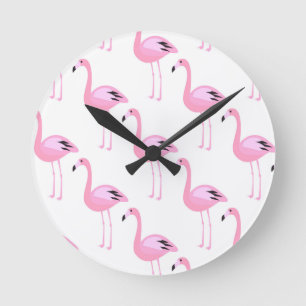Reloj Redondo Mediano Flamencos rosados 2