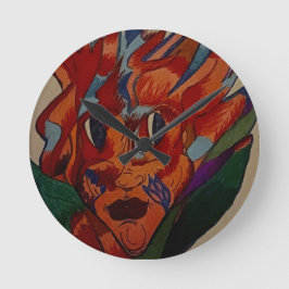 Reloj Redondo Mediano Flaming Flower Animation Wall Clock