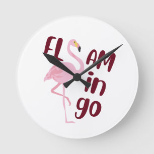 Reloj Redondo Mediano Flamingo