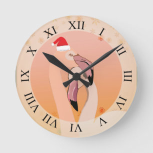 Reloj Redondo Mediano Flamingo Love, Navidades