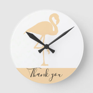 Reloj Redondo Mediano Flamingo moderno, gracias