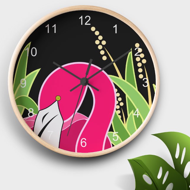 Reloj Redondo Mediano Flamingo rosa (Subido por el creador)