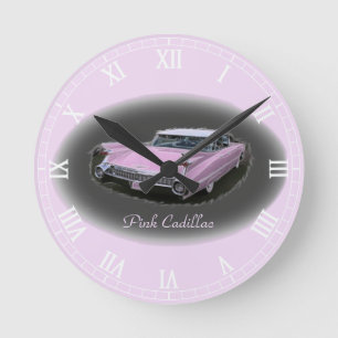 Reloj Redondo Mediano Flash Cadillac rosa