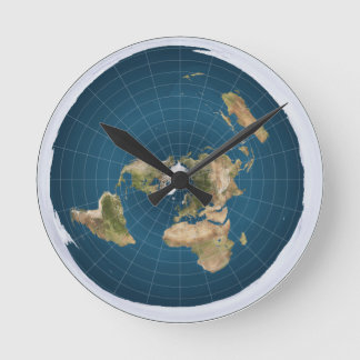 Reloj Redondo Mediano FLat Earth Clock