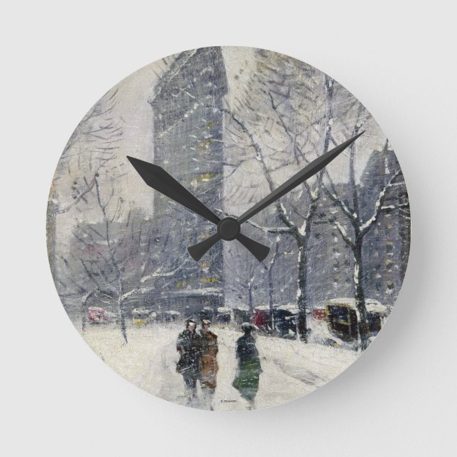 RELOJ REDONDO MEDIANO FLATIRON QUE CONSTRUYE NEW YORK CITY (Anverso)