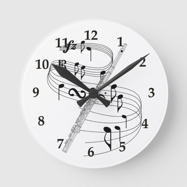 Reloj Redondo Mediano Flauta (Anverso)
